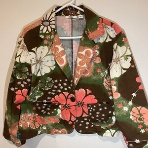 Cato Floral Blazer in Brown and Pink